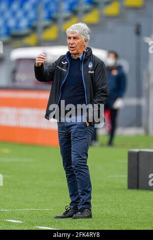 GIAN Piero Gasperini entraîneur d'Atalanta vu en action pendant la Ligue italienne de football UN match de 2020/2021 entre AS Roma et Atalanta BC au stade Olimpic à Rome. (Score final ; AS Roma 1:1 Atalanta BC) Banque D'Images