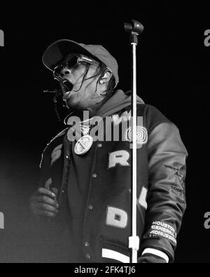 Houston, États-Unis. 09ème novembre 2019. Travis Scott se produit à Astroworld à Houston, Texas, le 9 novembre 2019. L'anniversaire de Travis Scott est le 30 avril. (Photo de Jennifer Lake/SIPA USA) crédit: SIPA USA/Alay Live News Banque D'Images