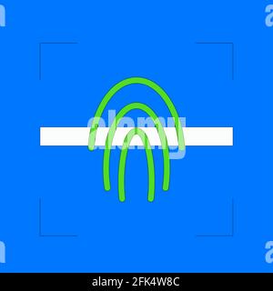 Empreinte de vérification biométrique Illustration de Vecteur