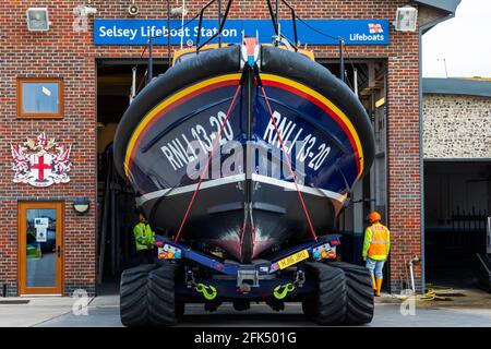 Angleterre, West Sussex, Chichester, Selsey Bill, le RNLI Selsey Bill Lifeboat *** Légende locale *** Royaume-Uni,Grande-Bretagne,Grande-Bretagne,Angleterre,BR Banque D'Images