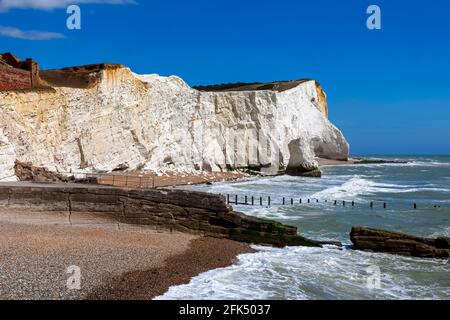 Angleterre, East Sussex, Seaford, Sleaford Head Cliffs *** Légende locale *** Beach,Beaches,Britain,British,Cliffs,Coast,Coastal,East Sussex,England,Engl Banque D'Images