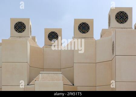 Leer Wind Towers, Université du Qatar, Doha, Qatar, péninsule arabique Banque D'Images