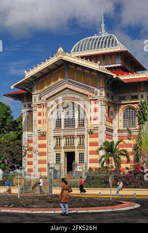 Amérique du Nord, Antilles néerlandaises, Antilles Françaises, Antilles néerlandaises, France, Martinique, fort-de-France, rue, Bibliothèque Choelcher, Banque D'Images