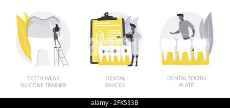 Soins orthodontiques résumé concept illustrations vectorielles. Illustration de Vecteur