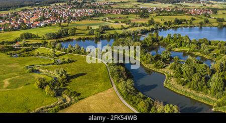 Vogelinsel - l'île d'oiseau sur Altmühlsee Banque D'Images