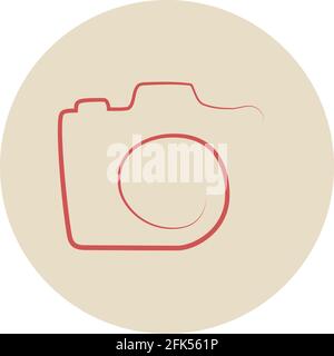 Photo Camera Line art logo Vector icône minimale. Illustration de Vecteur