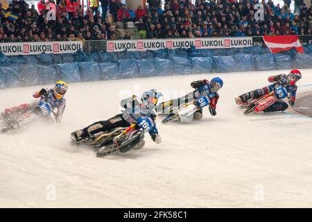 Weltmeisterschaftslauf im Eisspeedway in der Max Aicher Arena in Inzell - Chiemgau Banque D'Images