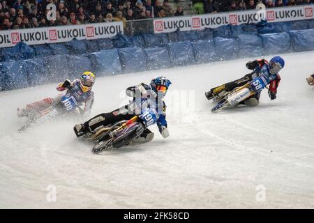 Weltmeisterschaftslauf im Eisspeedway in der Max Aicher Arena in Inzell - Chiemgau Banque D'Images