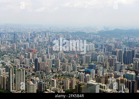 Vue sur Guangzhou depuis la tour du canton, Guangzhou, Chine Banque D'Images