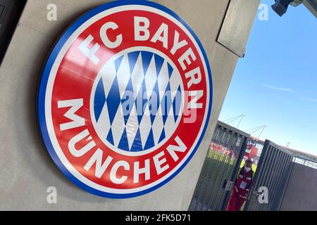 Munich, Allemagne. 25 avril 2021. FC Bayern Academy, FC Bayern Munich Campus, centre de formation post-scolaire sur la rue Ingolstaedter Strasse à Muenchen. | utilisation dans le monde crédit: dpa/Alay Live News Banque D'Images