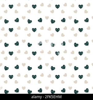 Motif coeurs sans coutures. Amour illustration coeurs fond dessiné à la main. Illustration de Vecteur