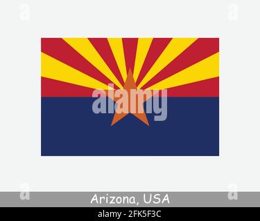 Drapeau de l'État des États-Unis d'Arizona. Drapeau d'AZ, USA isolé sur fond blanc. États-Unis, Amérique, États-Unis d'Amérique, États-Unis. Vecteur Ill Illustration de Vecteur