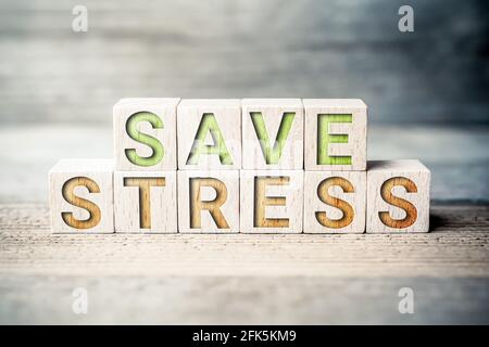 Économisez le stress sur les blocs de bois sur UNE carte Banque D'Images