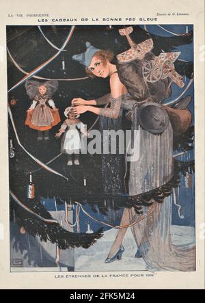 1910s France la vie parisienne Magazine plate Banque D'Images