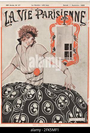 20 années 20 France la vie parisienne Magazine couverture Banque D'Images