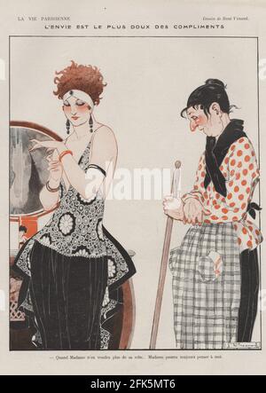 1920 France La Vie Parisienne Magazine Plate Banque D'Images