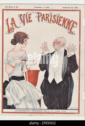 1920 France La Vie Parisienne Magazine Cover Banque D'Images