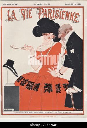 1920 France La Vie Parisienne Magazine Cover Banque D'Images