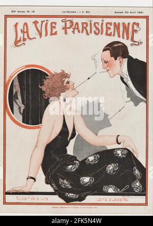 1920 France La Vie Parisienne Magazine Cover Banque D'Images