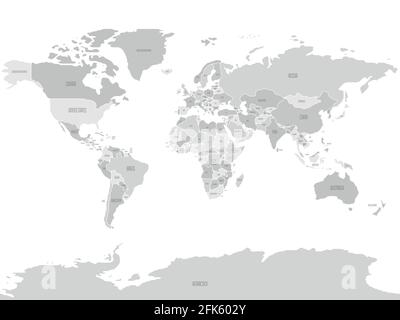 Carte du monde à bordure lisse simplifiée Illustration de Vecteur
