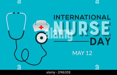 La Journée internationale des infirmières a lieu le 6 mai de chaque année dans le monde entier. Bannière, affiche modèle de campagne internationale de sensibilisation. Illustration de Vecteur