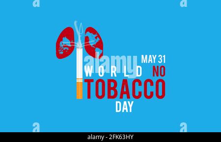 Journée mondiale sans Tobbaco prévention de la santé et sensibilisation concept de vecteur. Bannière, modèle de campagne de sensibilisation à la Journée mondiale de l'affiche sans Tobbaco. Illustration de Vecteur