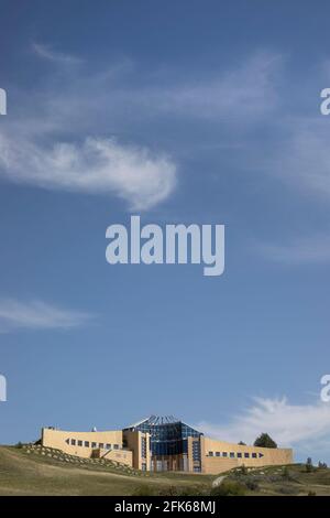 Le parc historique de Blackfoot Crossing, construit pour préserver la langue, la culture et les traditions siksika à l'endroit où le Traité 7 a été signé en 1877 Banque D'Images