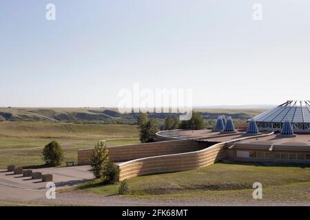 Parc historique de Blackfoot Crossing, musée de la langue, de la culture et des traditions siksika au Canada, où le Traité no 7 a été signé en 1877 Banque D'Images