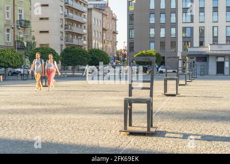 Cracovie Pologne août 2020. Place des héros du ghetto, Cracovie, petite Pologne, Pologne Banque D'Images