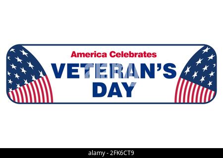 american fête les vétérans texte illustration bannière drapeau américain superposé graphique Banque D'Images