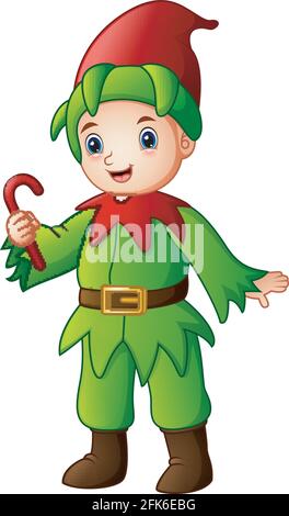 Dessin animé orf de noël contenant canne à sucre Illustration de Vecteur