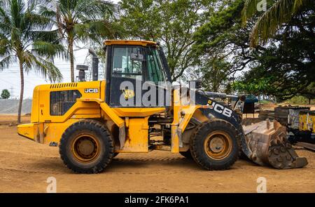 La chargeuse sur pneus JCB 432 ZX peut gérer des conditions climatiques et environnementales rigoureuses. Banque D'Images