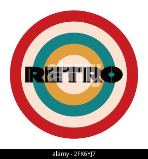 Objectif rétro Vector Design avec barres de couleurs des années 60 et 70 Illustration de Vecteur