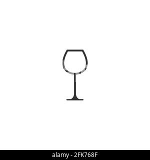 verre pour icône de vin rouge. plat icône de vin chaud. Pictogramme simple noir isolé sur fond blanc. Illustration vectorielle. Fêtes, fêtes, toasts, Illustration de Vecteur