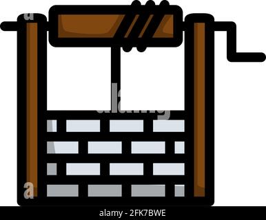 Icône de puits. Contour gras modifiable avec Color Fill Design. Illustration vectorielle. Illustration de Vecteur
