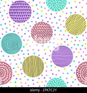 répétition avec cercles dessinés à la main Illustration de Vecteur
