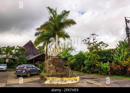 Hôtel laves Tacotal situé dans le village de Fortuna, Costa Rica Banque D'Images