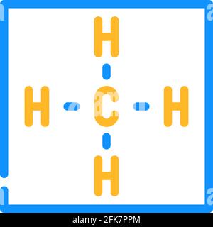 illustration vectorielle de l'icône de couleur chimique du biogaz de méthane Illustration de Vecteur