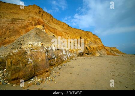 Compton,Bay,Iguanodon,empreinte,moulages,lits Wealden,géologie,paléontologie,sédimentaire,érosion,Ile de Wight,Angleterre,Royaume-Uni, Banque D'Images