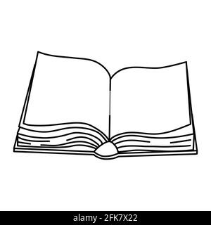 les livres dessinés vecteur et illustration, noir et blanc, dessinés à la main, style d'esquisse, isolés sur fond blanc. Illustration de Vecteur