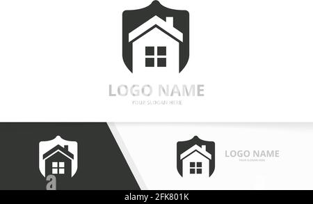 Combinaison de logo Vector Security Real Estate. Modèle de logo unique de la maison sûre. Illustration de Vecteur