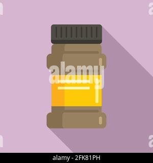 Icône en forme de pot de cacao, style plat Illustration de Vecteur