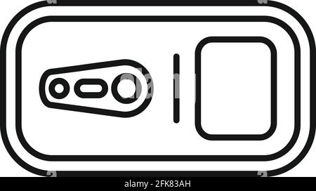 Vue de dessus de l'icône boîte, style de contour Illustration de Vecteur