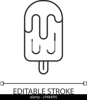 Icône linéaire de glace de jus de fruits Illustration de Vecteur
