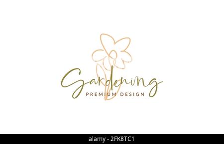 beauté fleur lignes jasmin logo symbole icône vecteur graphique design illustration Illustration de Vecteur