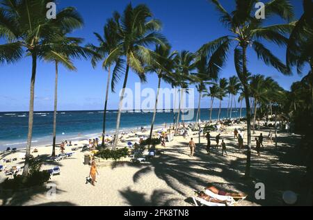 Dominikanische Republik, Strand von Punta Cana Banque D'Images