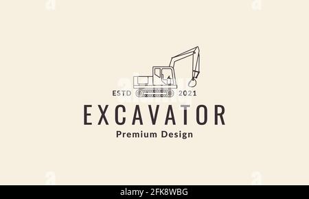 lignes de construction de pelle hydraulique logo symbole icône vecteur graphique illustration de la conception Illustration de Vecteur