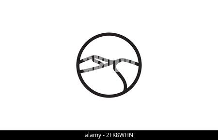 les lignes de forme moderne désertent sur le cercle logo symbole icône vecteur illustration de la conception graphique Illustration de Vecteur