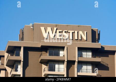 L'hôtel Westin Bayshore à Coal Harbour, centre-ville de Vancouver, Colombie-Britannique, Canada Banque D'Images