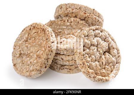 pain croustillant aux céréales sur fond blanc avec ombre molle Banque D'Images